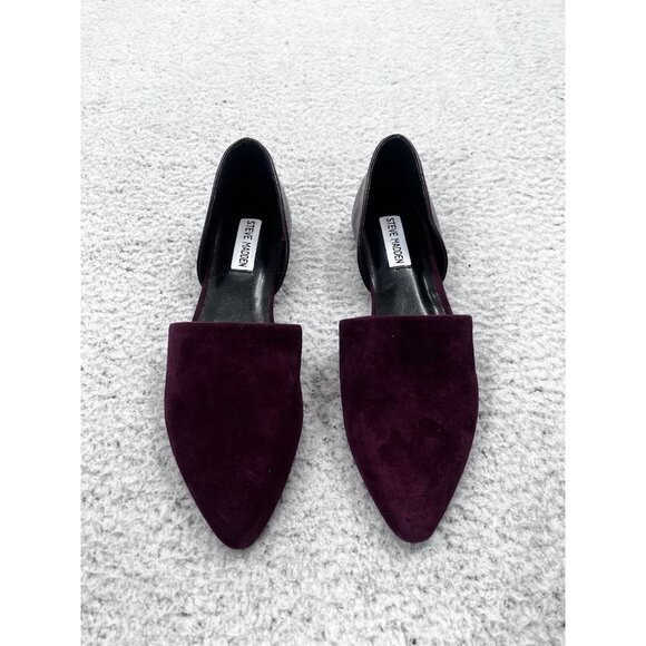 Steve Madden Shoes - Women's Steve Madden Burgundy D'Orsay Leather Upper Flats Size 9.5